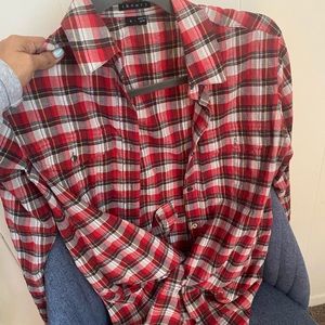 Theory Plaid top shirt
